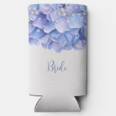 Waterverf Blue Hydrangea Parels Bruidsfeest Seltzer Blikjeskoeler (Achterkant)