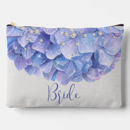Waterverf Blue Hydrangea Pearl Bridal Party Etui