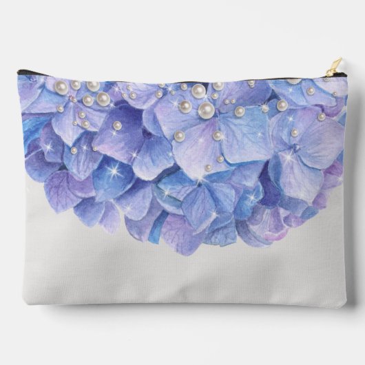 Waterverf Blue Hydrangea Pearl Bridal Party Etui (Achterkant)