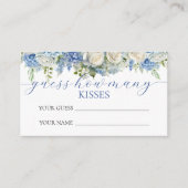 Waterverf Blue Hydrangea raden hoeveel kussen Informatiekaartje (Voorkant)