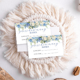 Waterverf Blue Hydrangea raden hoeveel kussen Informatiekaartje