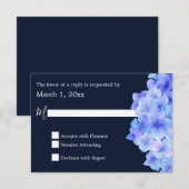 Waterverf Blue Hydrangea RSVP (Voorkant / Achterkant)