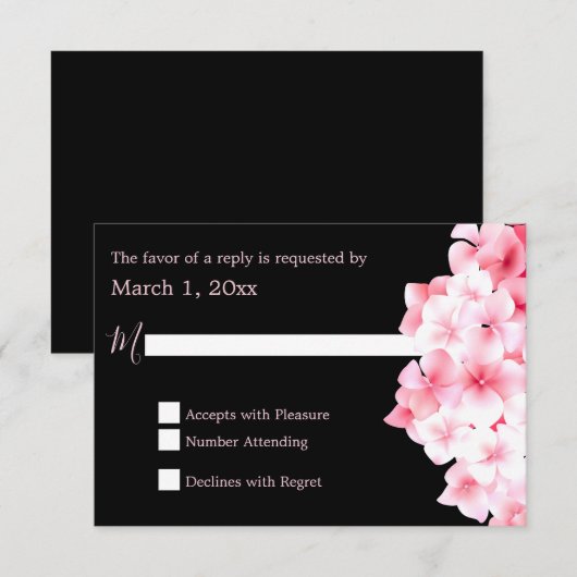 Waterverf Blue Hydrangea RSVP Kaartje (Voorkant / Achterkant)