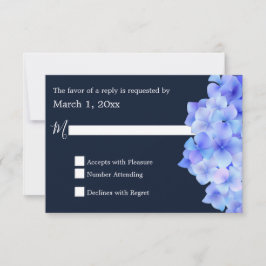 Waterverf Blue Hydrangea RSVP Kaartje