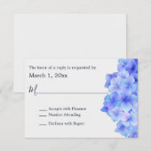 Waterverf Blue Hydrangea RSVP Kaartje (Voorkant / Achterkant)