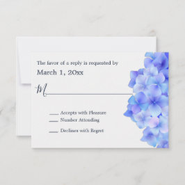Waterverf Blue Hydrangea RSVP Kaartje