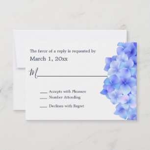 Waterverf Blue Hydrangea RSVP Kaartje