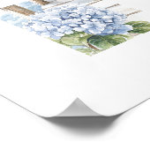 Waterverf Blue Hydrangea Seaside Dock Coastal Poster (Hoek)