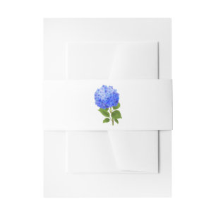 Waterverf Blue Hydrangea Uitnodigingen Wikkel