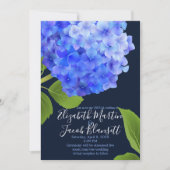 Waterverf Blue Hydrangea Virtual Wedding Kaart (Voorkant)