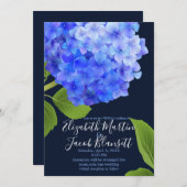 Waterverf Blue Hydrangea Virtual Wedding Kaart (Voorkant / Achterkant)