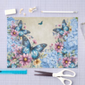Waterverf Blue Hydrangea & Vlinders Tissuepapier (Craft)