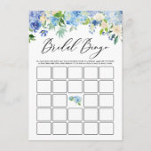 Waterverf Blue Hydrangea Vrijgezellenfeest Bingo Informatiekaartje (Voorkant)