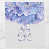 Waterverf Blue Hydrangea Wedding Guests Gifts Wijn Etiket (Enkel label)