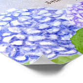 Waterverf Blue Hydrangea Wedding in uitvoering Poster (Hoek)