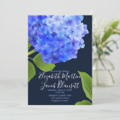 Waterverf Blue Hydrangea Wedding Kaart (Staand voorkant)