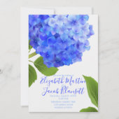 Waterverf Blue Hydrangea Wedding Kaart (Voorkant)