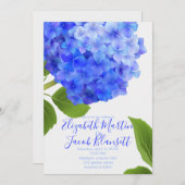 Waterverf Blue Hydrangea Wedding Kaart (Voorkant / Achterkant)