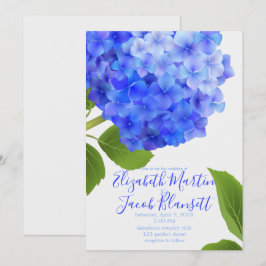 Waterverf Blue Hydrangea Wedding Kaart