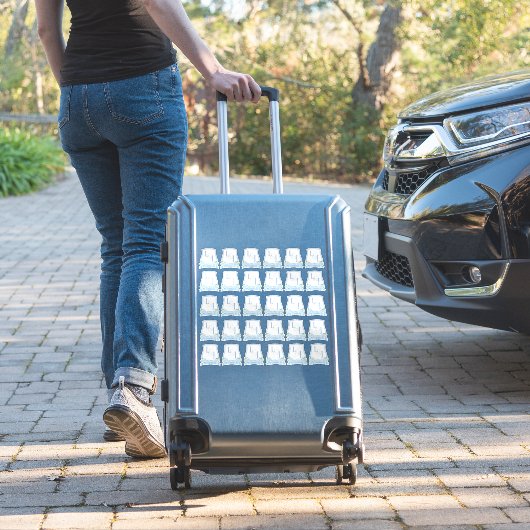Waterverf Blue Hydrangea Wedding Monogram Sticker (Koffer Insitu)