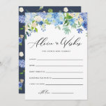 Waterverf Blue Hydrangea Wedding Well Wishes Advieskaart<br><div class="desc">Waterverf Blue Hydrangeas Wedding Well Wwish Kaart | Schrijf goede wensen voor de bruid en bruidegom met deze bloemige bruiloft. Het bevat blauwe en paarse waterverf hydrangeas,  pinda's,  anemonen en bladeren. Deze botanische wenskaart is perfect voor de winter- en lentendingen.</div>