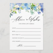 Waterverf Blue Hydrangea Wedding Well Wishes Advieskaart (Voorkant)