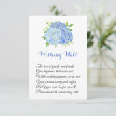 Waterverf Blue Hydrangea Wedding Wishing Well Informatiekaartje (Staand voorkant)