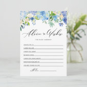 Waterverf Blue Hydrangea Well Wishes voor de Baby Advieskaart (Staand voorkant)