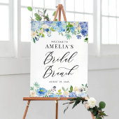 Waterverf Blue Hydrangeas Bridal Brunch Welkom Poster
