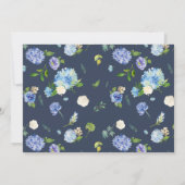 Waterverf Blue Hydrangeas en ivoren Rozen Save The Date (Achterkant)