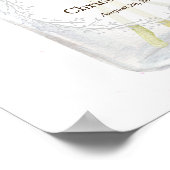 Waterverf Blue Hydrangeas en Mason Jar Wedding Poster (Hoek)