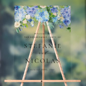 Waterverf Blue Hydrangeas Engagement Party Acryl Bord (Neutraal)