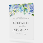 Waterverf Blue Hydrangeas Engagement Party Acryl Bord (Hoek)