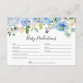 Waterverf Blue Hydrangeas Floral Baby Prediction Informatiekaartje (Voorkant)
