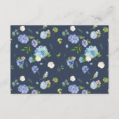 Waterverf Blue Hydrangeas Floral Baby Prediction Informatiekaartje (Achterkant)