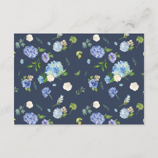 Waterverf Blue Hydrangeas Floral Baby Prediction Informatiekaartje (Achterkant)