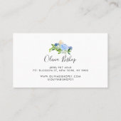 Waterverf Blue Hydrangeas | Florence-Visitekaartje Visitekaartje (Achterkant)