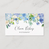 Waterverf Blue Hydrangeas | Florence-Visitekaartje Visitekaartje (Voorkant)