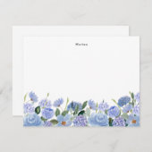Waterverf Blue Hydrangeas gepersonaliseerd Notitiekaartje (Voorkant / Achterkant)
