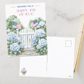 Waterverf Blue Hydrangeas Happy 4th of July Briefkaart