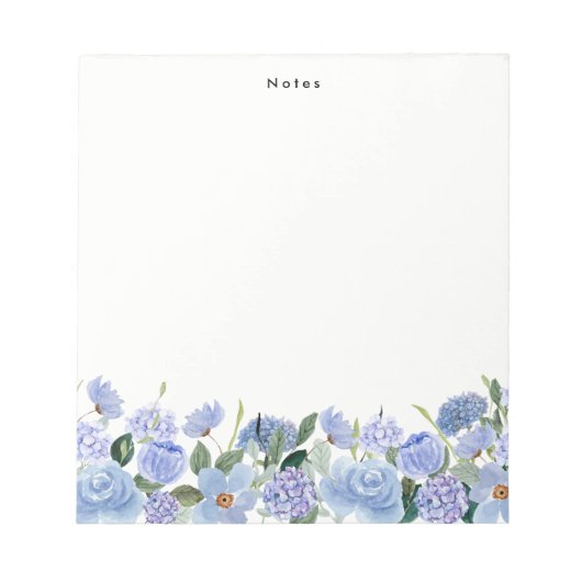 Waterverf Blue Hydrangeas Persoonlijk Notitieblok (Voorkant)