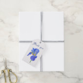 Waterverf Blue Iris Dank je cadeau Label Cadeaulabel (Met Touw)