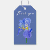 Waterverf Blue Iris Dank je cadeau Label Cadeaulabel (Voorkant)