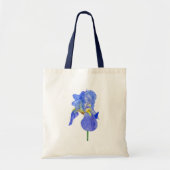 Waterverf Blue Iris Flower Canvas tas (Voorkant)