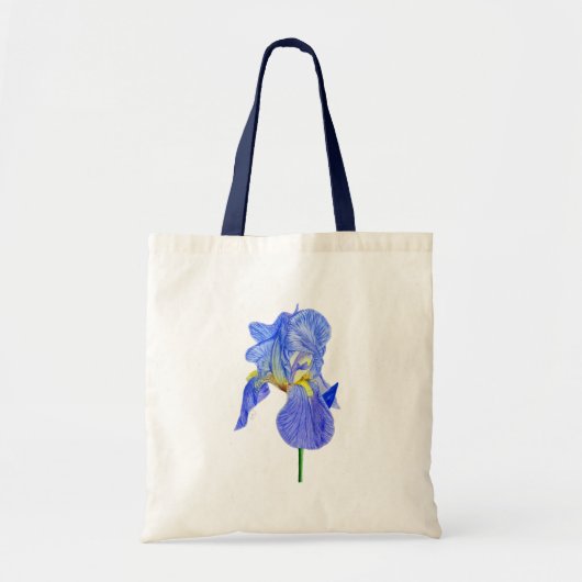 Waterverf Blue Iris Flower Canvas tas (Voorkant)
