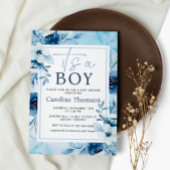 Waterverf Blue is een Baby shower van een jongen Kaart