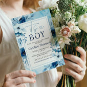 Waterverf Blue is een Baby shower van een jongen Kaart