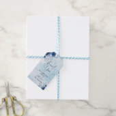 Waterverf Blue is een jongen Dank je Baby shower Cadeaulabel (Met Touw)
