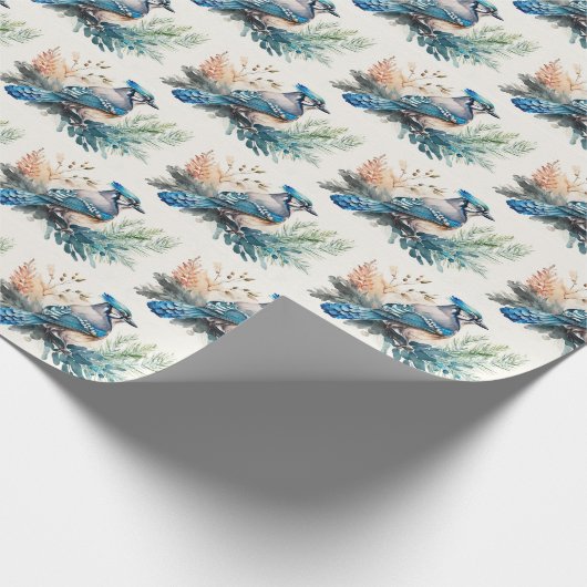 Waterverf Blue Jay Cadeaupapier (Hoek)