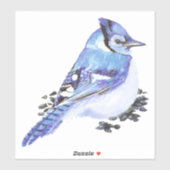 Waterverf Blue Jay Garden Bird Natuur Art Sticker (Vel)